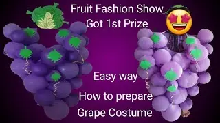 DIY | 🍇Grape Costume making at Home | Fruit Fashion Show | Grape fruit  Fancy dress ideas for kids