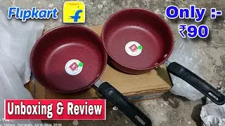 LAZY window Superior Quality Nonstick Frying Pan Unboxing | Flipkart Non Stick Pan Review | Fry Pan