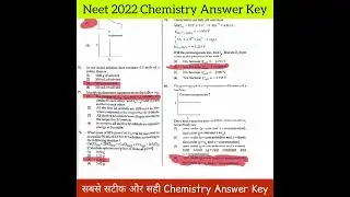 Neet 2022 Chemistry Answer Key || #shorts #neet #neet2022 #neet2022chemistry #chemistry #answerkey