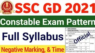 SSC Constable GD Exam Syllabus 2021 | SSC GD Exam Pattern 2021 | SSC GD CBT Exam 2021 Full Details