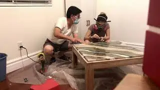 Epoxy pour timelapse on test table