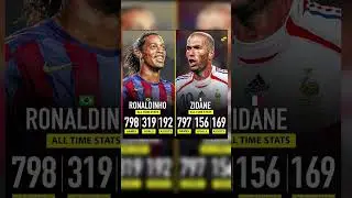 Ronaldinho and Zidane all time stats 😬 #shorts #football