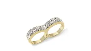RFM Pave Double Finger Ring
