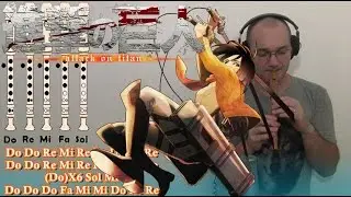 Shingeki No Kyojin (Ataque de los titanes) para Flauta Dulce con Notas (Recorder notes)