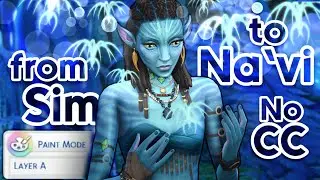 Transforming a Sim into a Stunning Avatar/Na'vi Using The Sims 4 Tattoo Tool | No Custom Content!