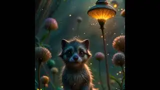 Енотощенок #creatures #creatureart #creatures #magicforest #babyraccoon #puppy #существа #енотик