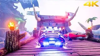 Fortnite Chapter 2 Creative: Primal Racers Alien Invasion Car Racing Map PS5 4K Full Gameplay