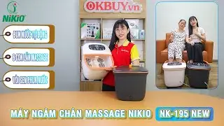 Bồn Ng&acirc;m Ch&acirc;n Massage Nikio NK-195 New - Remote Điều Khiển - V&ograve;i Sen Phun Nước Thủy Lực