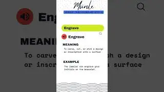 Meaning of Word  ENGRAVE #shortvideo #english #learning