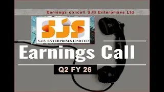 sjs Enterprises Ltd Concall for Q2FY26  #sjs #sjsconcall #q2fy26