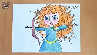 How to Draw Merida from Brave / Kids Drawing