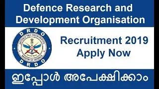 DRDO Recruitment 2019 ഇപ്പോൾ അപേക്ഷിക്കാം : CAREER EXPO : GOVT JOBS : Kazhcha TV