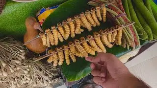 Local Naga Market in Kohima, trading exotic food items 