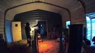 Putting lights in the Barn - DAY 2