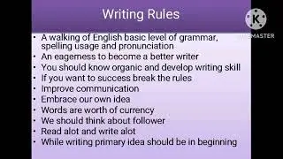 Content Writing / Writing rules - Content Writing / Writing rules  summary in tamil