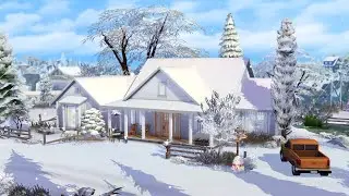 COZY FAMILY FARMHOUSE🎄 WINTER HOUSE 🎁 THE SIMS 4 | NO CC Speed Build |  Stop Motion Build