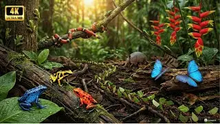 Relaxing Walk in the Amazon  Forest Floor Whispers 🌱 Leafcutter Ants & Dart Frogs 4K No Music ASMR