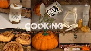 Bring Fall to Your Kitchen!🎃| يه روز پاييزي خوشمزه🍂🥧رول دارچینی + لاته کدوحلوایی