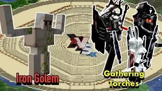Iron Golem VS Gathering Torches | Minecraft |Mobs Battle