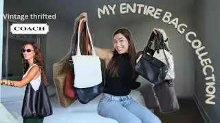 My entire THRIFTED BAG COLLECTION!! + VINTAGE COACH BAG for $40
