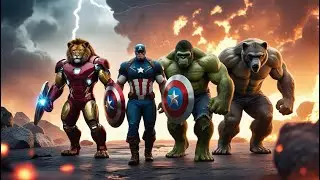 Top Epic Avengers Hybrid Animals&ndash;Marvel Meets the Wild! 🦁 #shortvideo  #aihybrid #avengers #marvel