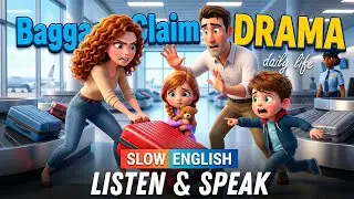 Baggage Claim DRAMA: Airport ✈️ English | A2 English Practice | Slow English - Speaking Skills