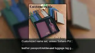 Customized name set, unisex Safiano PU leather passport holder and luggage tag gift box