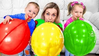 Learn Colors with Balloons | Alex pretend Selling Ice Cream from Ice Cream Truck