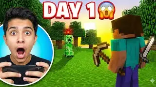 I Started 100 Days Survival in Minecraft Mobile 😱 | Day 1