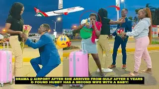 Drama at JKIA🛬💔 She Returned From Gulf after 6yrs & Found his Hubby had Another wife with a Baby!😭💔