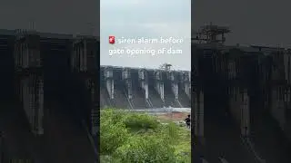 Siren alarm and dam gate #siren #sirenalarm #dam #damgate #gateopening #water #waterfall