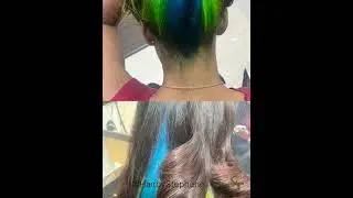 Creative Colours | Green & Blue hair | Hair Transformation | #hairbystephene