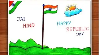 Republic Day drawing easy | Republic day poster drawing | Happy Republic day drawing | I Love India