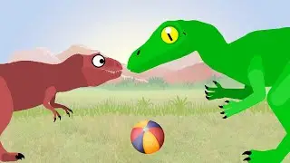 Funny Dinosaur and Tyrannosaurus Rex - Amazing Ball Game | Dinosaurs Cartoon