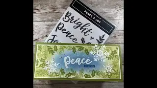 LIVE  Peace and Joy Slim Line Collage Stamping card tutorial by Kelly