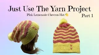 Just Use The Yarn Project | Pink Lemonade Chevron Beanie