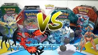 AWESOME YVELTAL EX & XERNEAS EX vs. THUNDURUS EX & DEOXYS EX TIN BATTLE #4 - POKEMON UNWRAPPED