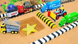 Bad guys destroy sand road | Concrete mixer truck builds new concrete road for heavy trucks to pass