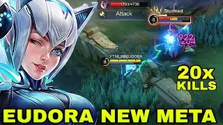 EUDORA BEST BUILD 2025!! NEW META (20 KILLS) EUDORA GAMEPLAY ~ MLBB