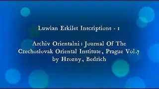 #Luwian  Erkilet #Inscriptions  - 1