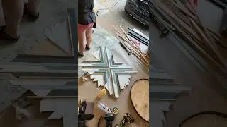 DIY Wall Art | Geometric wall art | DIY Wall Decor | Wood Art #shorts #woodart #reclaimedwooddiy