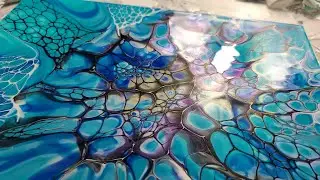 45. SheleeArt Bloom Technique - Blow out + Swipe + Spin - Acrylic Pouring - Fluid Art