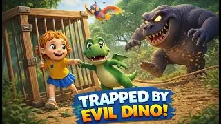 Evil Dino Traps Green Dino 😱 | Dino Rescue Story for Kids | Luvino Kids