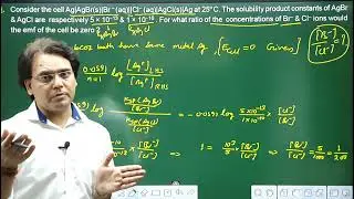 Consider the cell AgAgBrsBr aqCl&ndash; aqAgClsAg at 25&ordm; C  The solubility product constants of AgBr & A