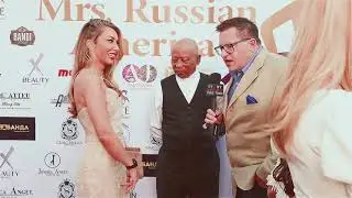 Sponsor wears Marchesa on the red carpet at Mrs. Russian America Contest in Los Angeles, CA