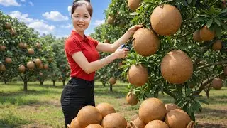Harvesting 1000+KG of giant SAPODILLAS at the farm to sell - Village life