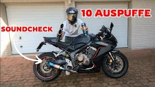 Honda CBR650R mit 10 Auspuffanlagen – Soundcheck & Vergleich 🔥