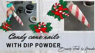 Candy cane nails - easy dip powder holiday look