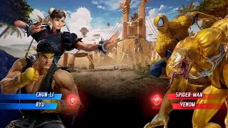 Chun Li & Black Ryu vs Spider-man vs Venom - Marvel vs Capcom: Infinite All Costumes Unlock