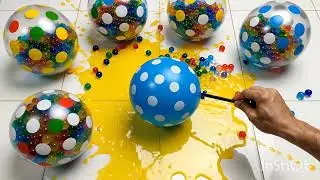 Colourful water balloon pop 